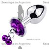 Joya anal violeta con correa